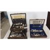 Image 1 : 2 Wood Chests with Flatware/Silverware