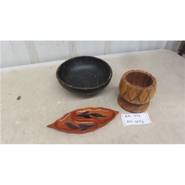 5'' Monkey Pod Wood Pineapple Shaped Bowl, Hand Carved Teak