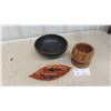 Image 1 : 5'' Monkey Pod Wood Pineapple Shaped Bowl, Hand Carved Teak