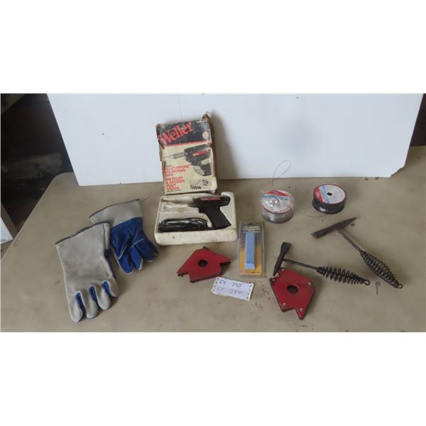 Weller Soldering Gun, Welding Magnets, Welding Gloves, Wire & 