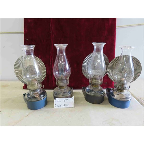 4 Wall Mount Oil Lamps