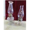 Image 2 : 6 Oil Lamps (2 with Chimneys), 2 Figurine : Shafford Hand Painted 
