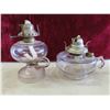 Image 3 : 6 Oil Lamps (2 with Chimneys), 2 Figurine : Shafford Hand Painted 