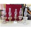 Image 1 : 5 Oil Lamps with Chimneys   