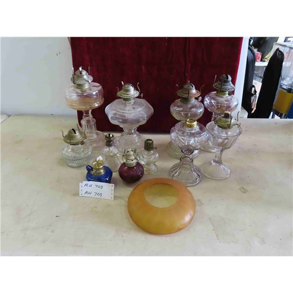 Variety of Oil Lamps All Without Chimneys Some Without Burners