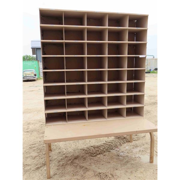 Metal Pigeon Hole Shelving Unit 31 1/2'' x 55'' x 78''