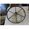 Image 4 : 2 Steel Wheels 15 1/2'' + 21 1/2'' with Wood Spokes , Steel Frame 