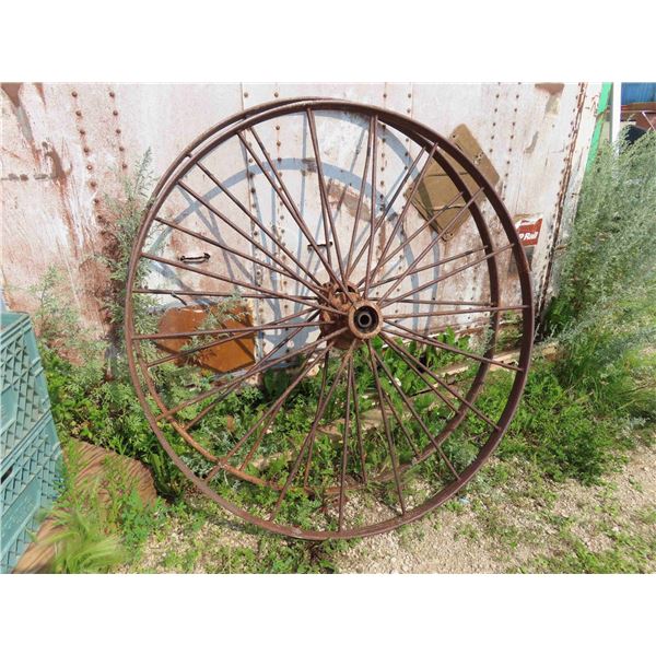 2 Steel Wagon Wheels 56'' Across