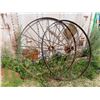 Image 4 : 2 Steel Wagon Wheels 56'' Across