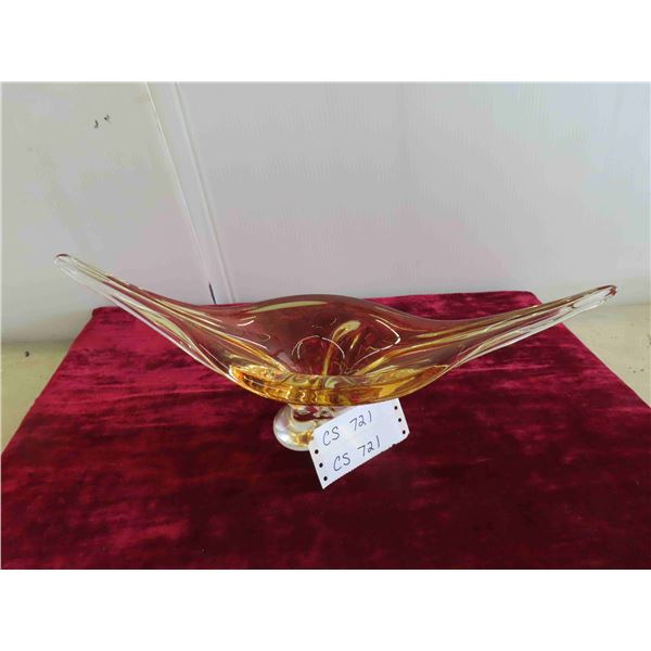 Chalet Amber Art Glass 6 1/2'' x 17 1/2'' 