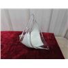 Image 3 : Murano White Art Glass, Blue Glass Bowl, Small Red Piece
