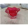 Image 7 : Murano White Art Glass, Blue Glass Bowl, Small Red Piece