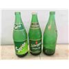 Image 2 : 6 Large Green Bottles Some with Paper Labels : Sprite, Stubby, 