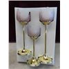 Image 8 : Punch Bowl, 2 Vintage Milk Bottles, New 3 Piece Brass Tulip Candlestick 