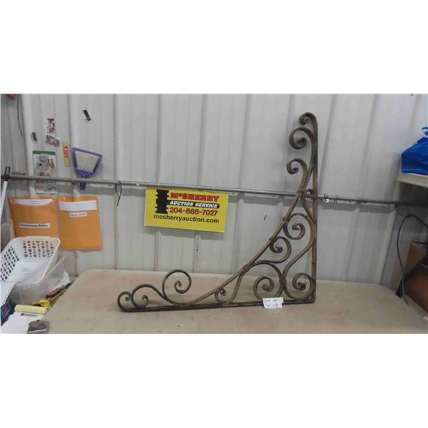 Vintage Decorative Wrought Iron Sign Mount 40'' Both Ways - Gorgeous!