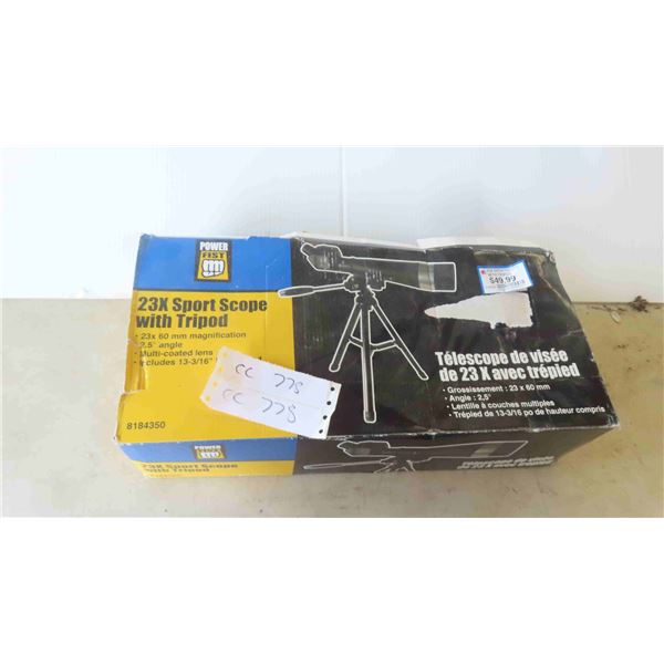 New Powerfist Sport Scope 23x with Tripod 