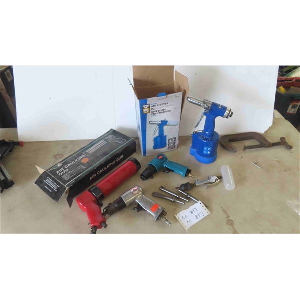Air Riveter , Air Caulking Gun , 2 Air Chisels