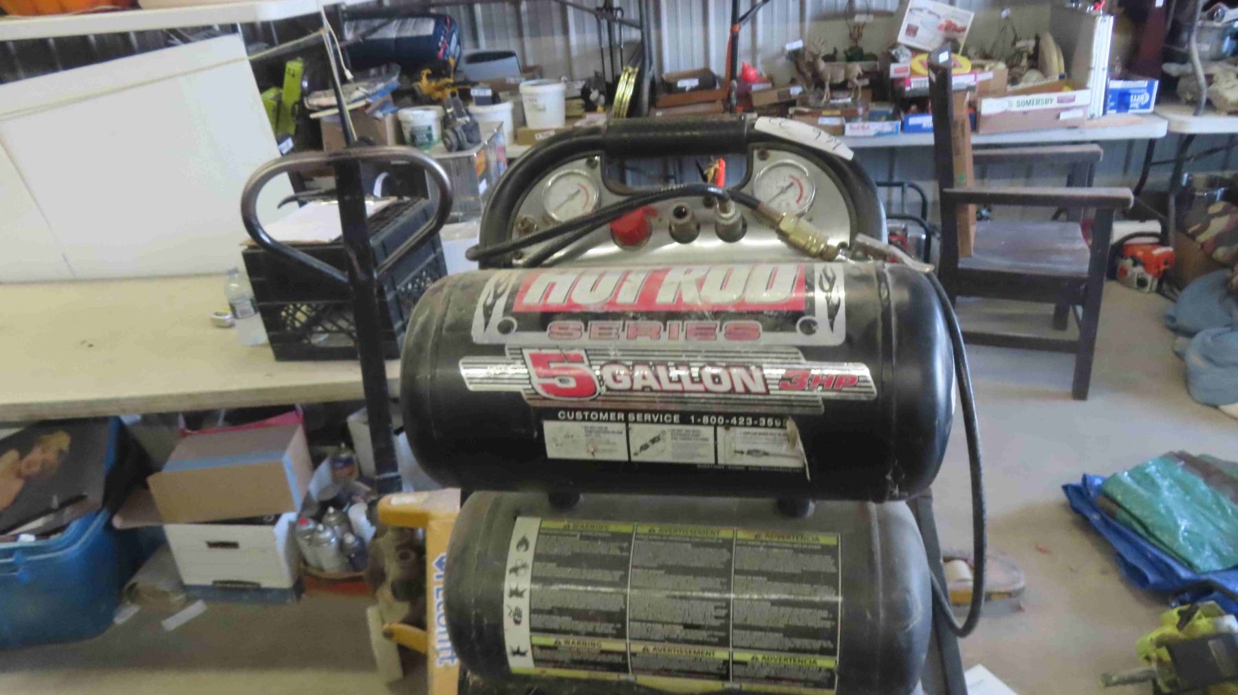 Rod Compressor Machine Hot Rod Power Built 5 Gallon 3 HP Air Compressor