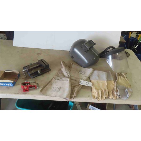 Welding Helmet, Gloves, Drill Press Vice, Precision Vice 