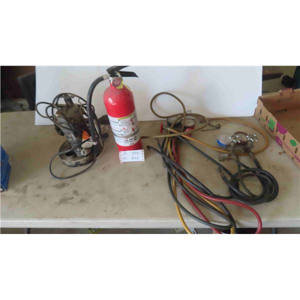 Submergable Pump, Fire Extinguisher, Air Conditioner Gauges/Hoses