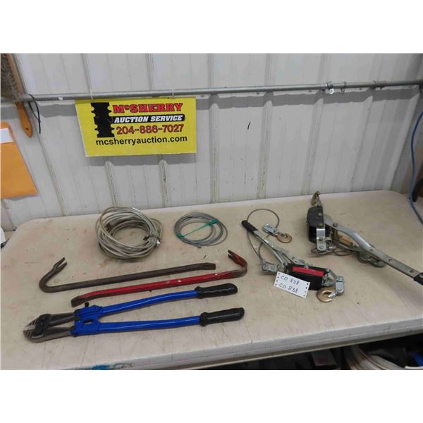 Bolt Cutters, Crowbars, Come Alongs, Wire Cable & More