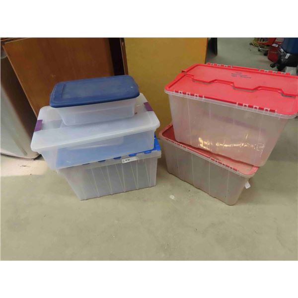 5 Storage Tubs All with Lids