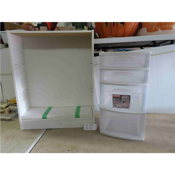 3 Tier Book Shelf 24'' x 8'' x 30'' , 4 Drawer Organizer