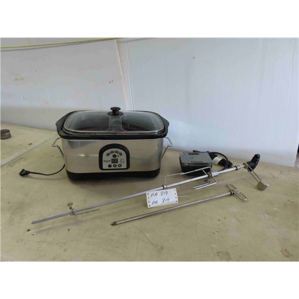 Bravetti Professional Slow Cooker , BBQ Rotisseire Rods 