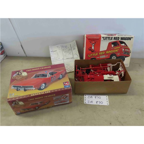 2 Car Models: New in Box 1969 Charger Dukes of Hazard , Dodge Little 