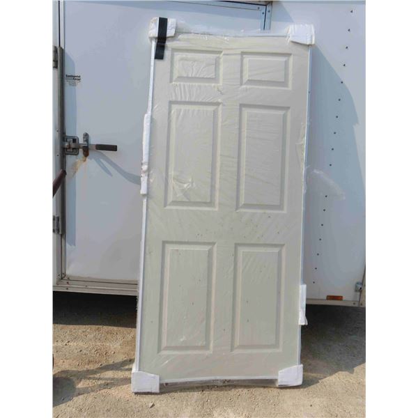 New White Framed 6 Panel Sliding Door 72'' x 80.5''