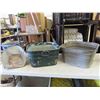 Image 1 : 2 Galvanized Wash Tubs, Grain Scoop
