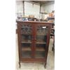 Image 1 : Oak 2 Door China Cabinet 60'' x 38'' x 15''