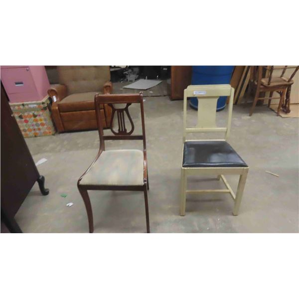 2 Vintage Wood Kitchen Chairs