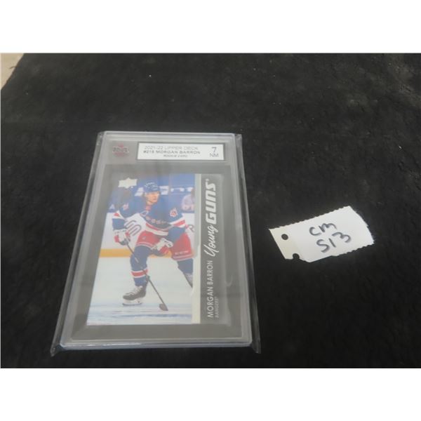 Graded Morgan Barron New York Rangers Young Guns Card