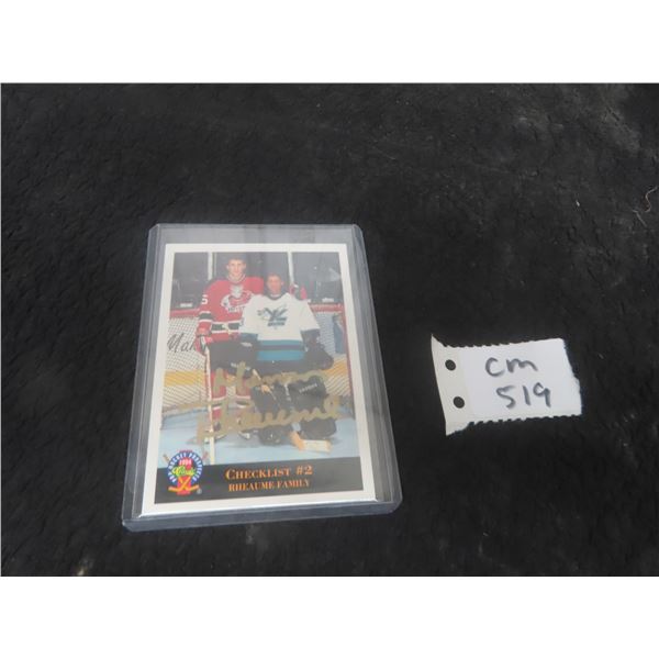 Signed Manon Rheaume Card