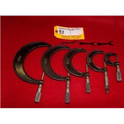 Starrett 5 Piece Micrometer Set, 0-5"