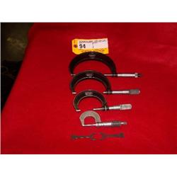 Starrett 4 Piece Micrometer Set, 0-4"