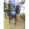 Image 2 : 3 Swivel Black Vinyl Bar Stools