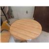 Image 2 : 30'' Round Table with Chrome Legs, 2 Drawer Wood Filing Cabinet