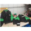 Image 1 : 2 Quaker State Size Medium & Large Black Race Jackets, Diecast Model A 