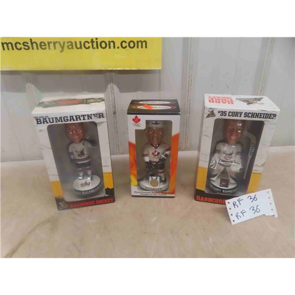 3 Hockey Bobble Heads:  Brendon Shanahan Team Canada, Cory Schneider and