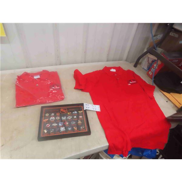 2 Mens Golf Shirts Size Large & X-Large , NHL 1996 Pin Set 26 Teams