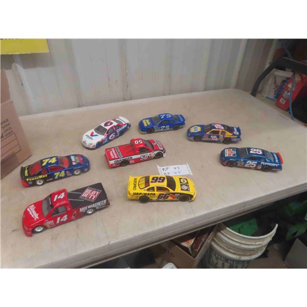 8 Die Cast Racing Cars 1/25th Scale