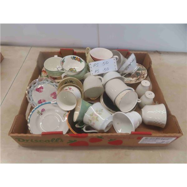 Tea Cups & Saucers, S+P Shakers