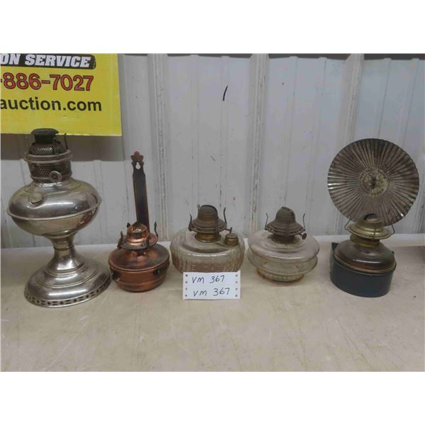 5 Oil Lanterns No Chimneys