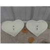 Image 2 : 9 Metal Heart Shaped Wall Pockets & Hangers & 2 Pottery Water