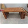 Image 2 : 3 Pieces Wicker: Bed Tray, Rolling Tea Table, Plant Stand