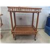 Image 4 : 3 Pieces Wicker: Bed Tray, Rolling Tea Table, Plant Stand