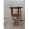 Image 6 : 3 Pieces Wicker: Bed Tray, Rolling Tea Table, Plant Stand