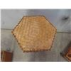 Image 7 : 3 Pieces Wicker: Bed Tray, Rolling Tea Table, Plant Stand